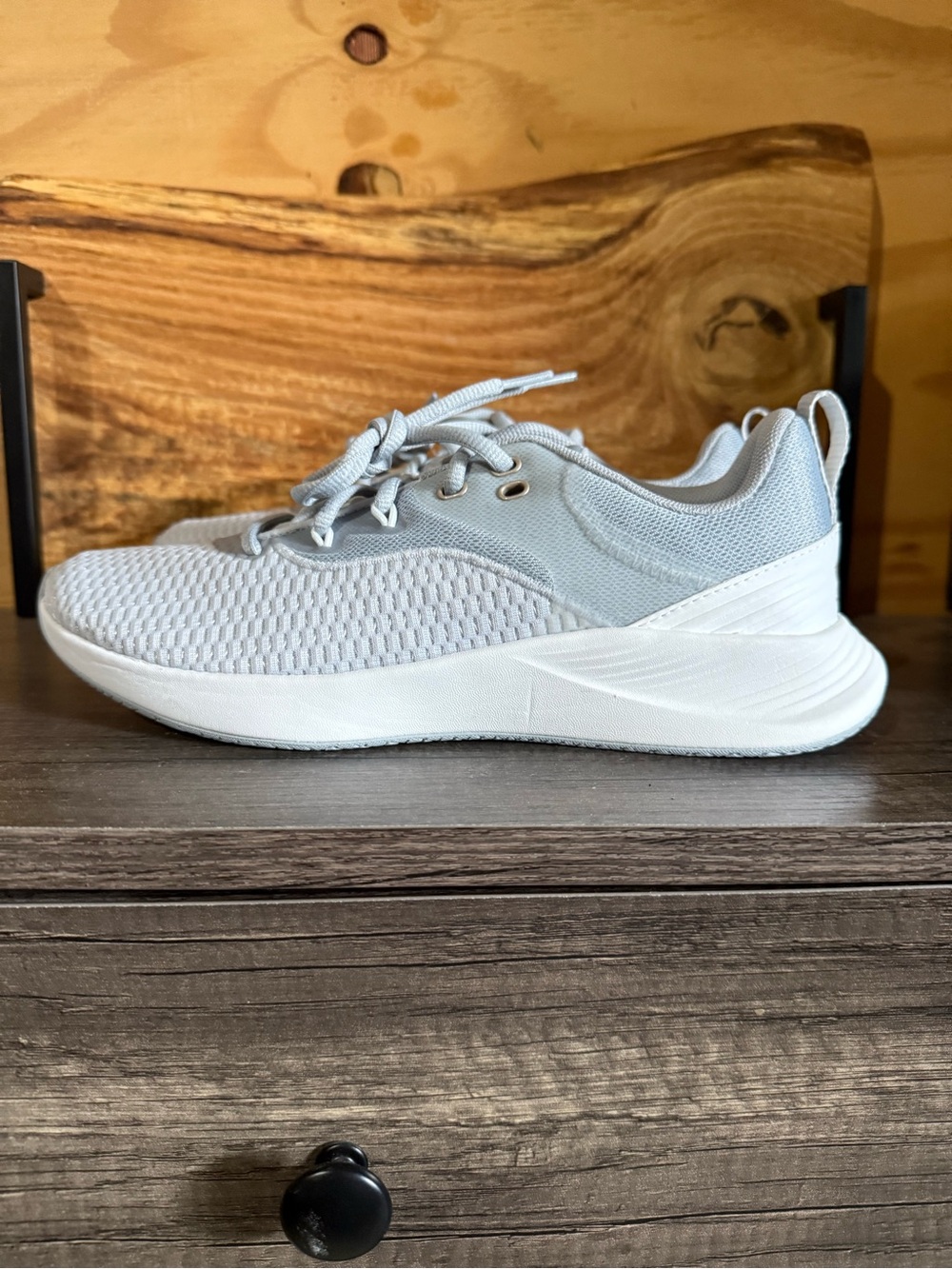 Under Armour Light Gray White Women's Athletic Sneakers